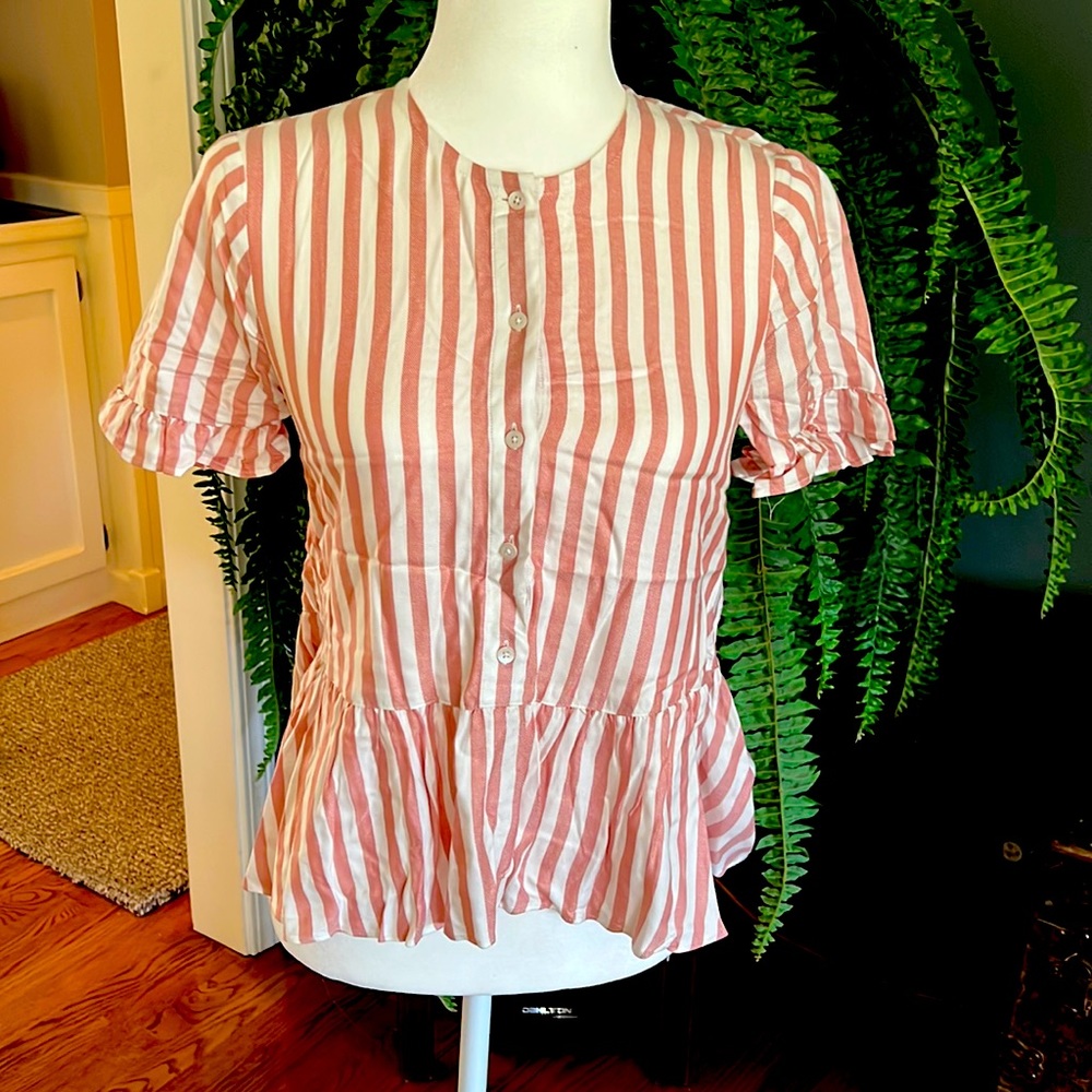 Madewell striped peplum blouse